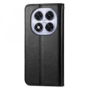 LEATHER BUCKLE Peňaženkový obal pre Xiaomi Redmi Note 15 Pro+ 5G / POCO M8 Pro 5G čierny