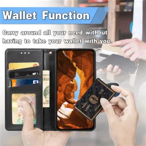LEATHER BUCKLE Peňaženkový obal pre Xiaomi Redmi Note 15 Pro+ 5G / POCO M8 Pro 5G čierny