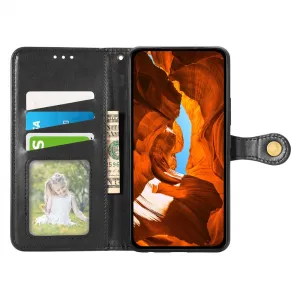 LEATHER BUCKLE Peňaženkový obal pre Xiaomi Redmi Note 15 Pro+ 5G / POCO M8 Pro 5G čierny