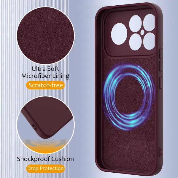 RUBBER MAGSAFE Silikónový kryt pre POCO F8 Ultra PLUM