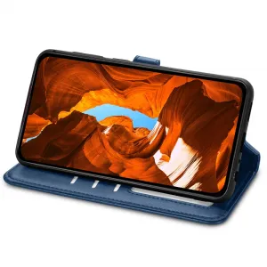 LEATHER BUCKLE Peňaženkový obal pre Xiaomi Redmi Note 15 Pro+ 5G / POCO M8 Pro 5G modrý