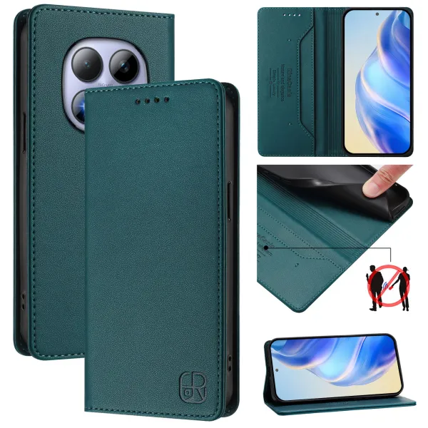 RINA Zaklápacie puzdro pre Xiaomi Redmi Note 15 Pro tmavozelené
