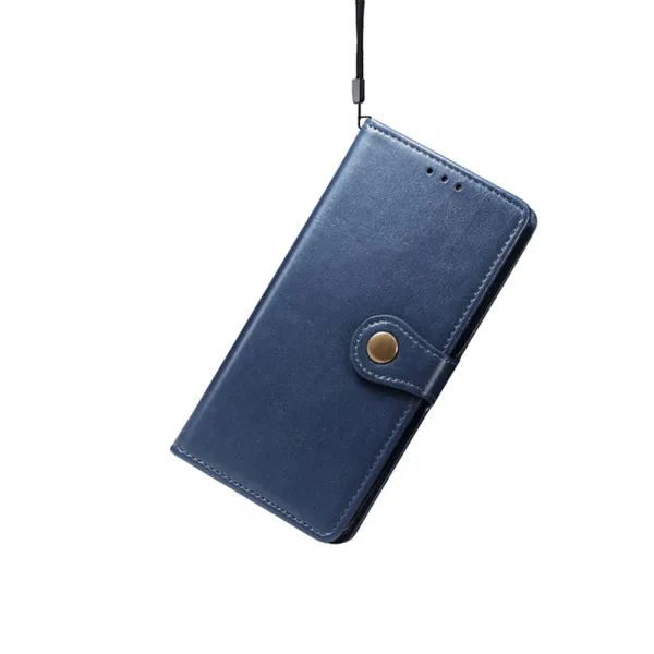 LEATHER BUCKLE Peňaženkový obal pre Xiaomi Redmi Note 15 Pro+ 5G / POCO M8 Pro 5G modrý