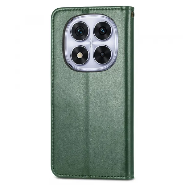 LEATHER BUCKLE Peňaženkový obal pre Xiaomi Redmi Note 15 Pro+ 5G / POCO M8 Pro 5G zelený