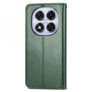 LEATHER BUCKLE Peňaženkový obal pre Xiaomi Redmi Note 15 Pro+ 5G / POCO M8 Pro 5G zelený