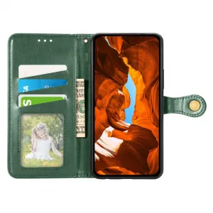 LEATHER BUCKLE Peňaženkový obal pre Xiaomi Redmi Note 15 Pro+ 5G / POCO M8 Pro 5G zelený
