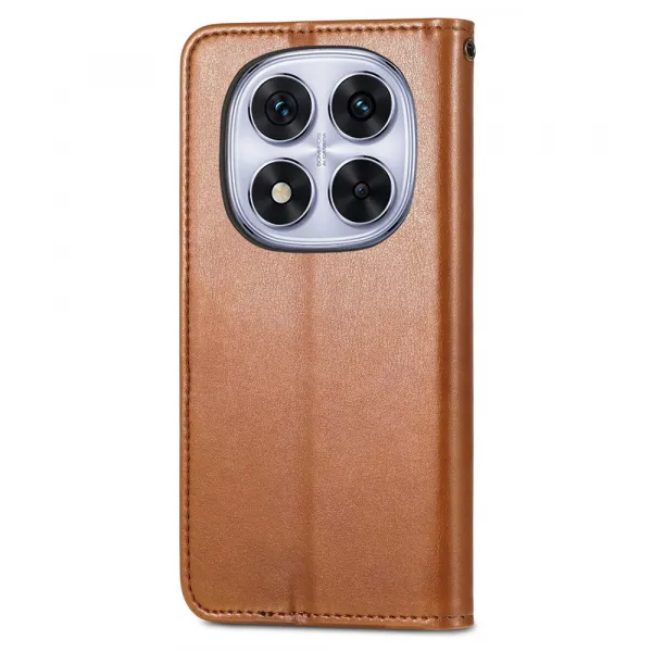 LEATHER BUCKLE Peňaženkový obal pre Xiaomi Redmi Note 15 Pro+ 5G / POCO M8 Pro 5G hnedý