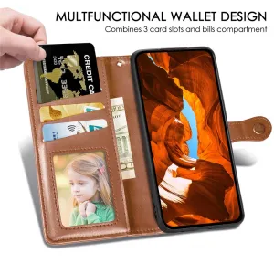 LEATHER BUCKLE Peňaženkový obal pre Xiaomi Redmi Note 15 Pro+ 5G / POCO M8 Pro 5G hnedý