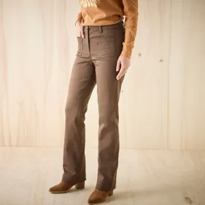 Bootcut nohavice s našitými vreckami
