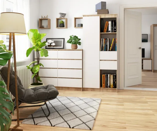 Ak furniture Kancelářská knihovna Rexa dub sonoma/bílá
