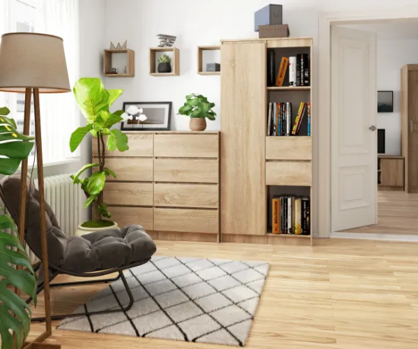 Ak furniture Kancelářská knihovna Rexa dub sonoma