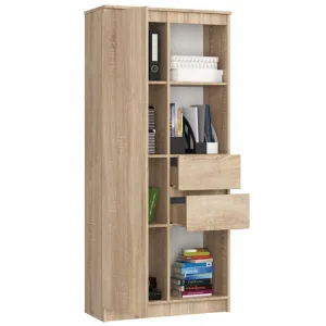 Ak furniture Kancelářská knihovna Rexa dub sonoma