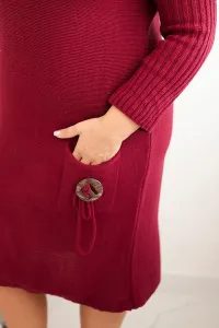 Legínovo Dámske oversize pletené šaty Plus Size z moherom s vreckom béžové Farba: Modrá, Veľkosť: UNI