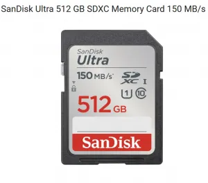 SanDisk Ultra 512 GB SDXC Memory Card 150 MB/s
