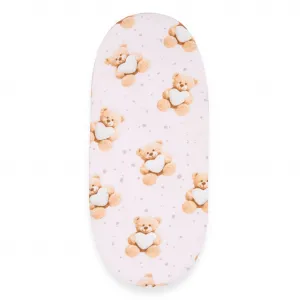 Jersey plachta do kočíka New Baby 35x75 cm Love Teddy Bear pink