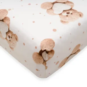 Jersey plachta New Baby 120x60 cm Love Teddy Bear beige