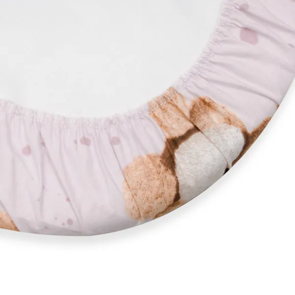 Jersey plachta do kočíka New Baby 35x75 cm Love Teddy Bear pink