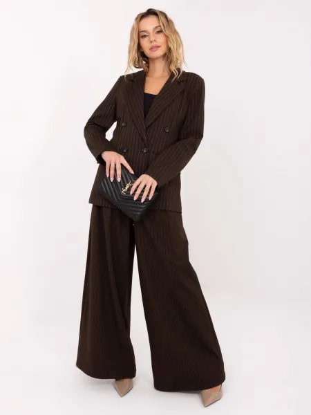 Factory Elegantné dámske sako RUE PARIS s prúžkami Farba: Čierna, Veľkosť: S/M