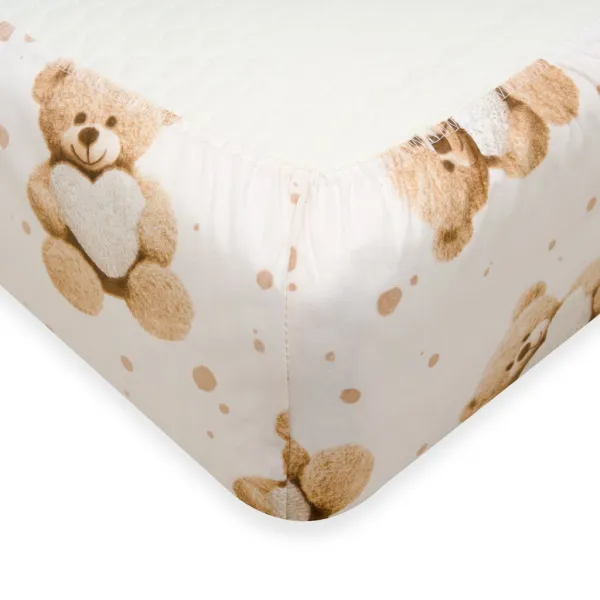 Jersey plachta New Baby 120x60 cm Love Teddy Bear beige