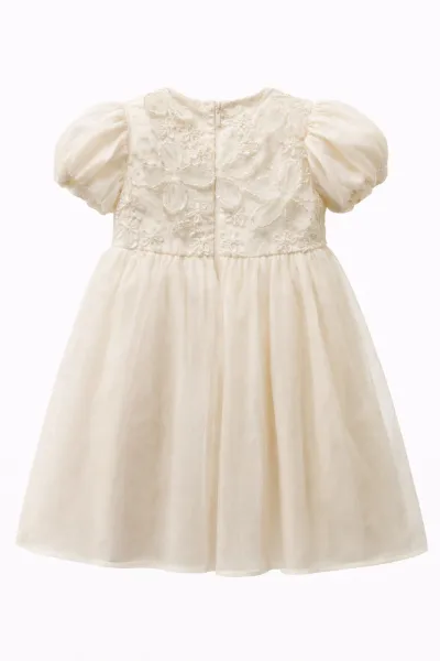 Fashionkids Dievčenské spoločenské šaty s jemnou tylovou sukňou Farba: Bežová, Veľkosť: 104