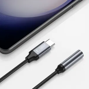 Tech-Protect Ultraboost adaptér USB-C / 3.5mm mini jack, čierny