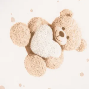 Jersey plachta New Baby 120x60 cm Love Teddy Bear beige