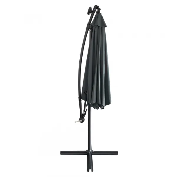 Záhradný LED slnečník, sivá, 3 m, LINDAN