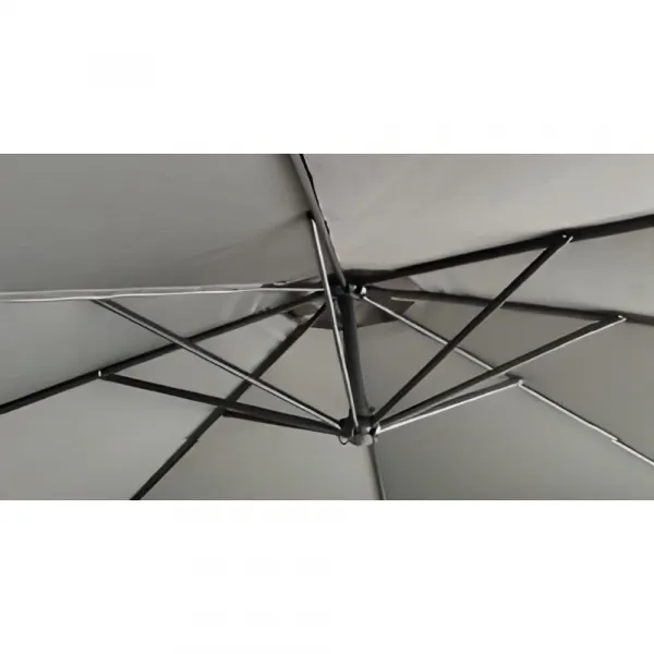 Záhradný LED slnečník, sivá, 3 m, LINDAN
