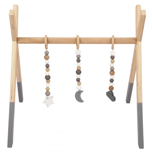 Montessori drevená hrazda, prírodná/sivá, STARES