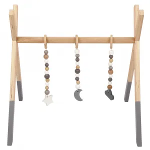Montessori drevená hrazda, prírodná/sivá, STARES