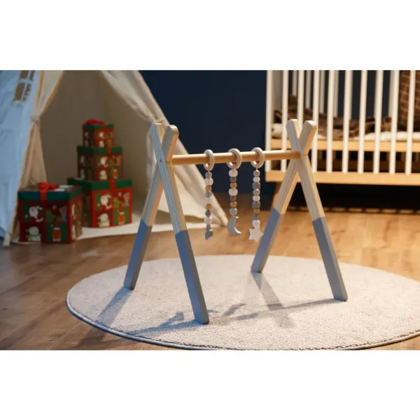 Montessori drevená hrazda, prírodná/sivá, STARES