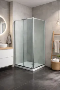 HOPA - VÝHODNÝ SET - OBDĹŽNIK SMART SELVA + PINA s vaničkou - Farba rámu zásteny - Hliník chróm, Rozmer A - 100, Rozmer B - 80, Smer zatváranie - Univerzálny Ľavé / Pravé, Výplň - Grape bezpečnostné sklo - 4/6 mm OLOBD10080CG1