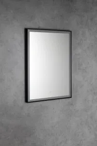 AQUALINE - CORNA zrkadlo s LED osvetlením 60x80cm, dotykový senzor, stmievateľné, čierna mat CN060