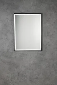 AQUALINE - CORNA zrkadlo s LED osvetlením 60x80cm, dotykový senzor, stmievateľné, čierna mat CN060
