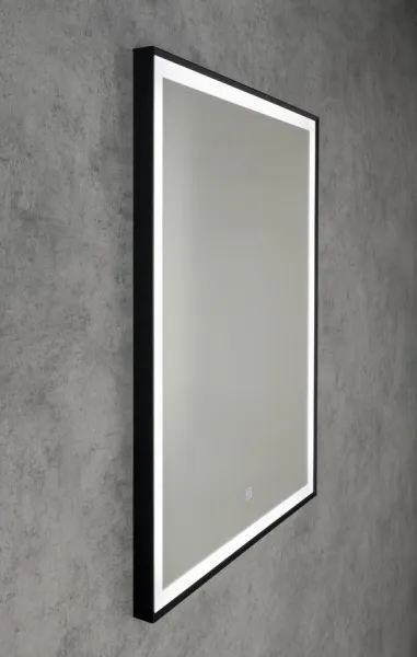 AQUALINE - CORNA zrkadlo s LED osvetlením 60x80cm, dotykový senzor, stmievateľné, čierna mat CN060