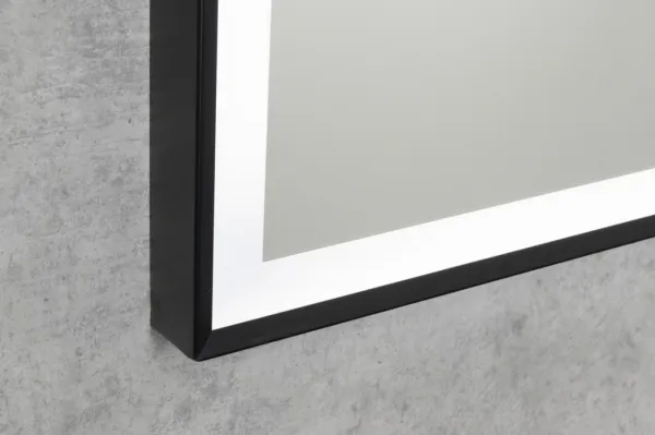 AQUALINE - CORNA zrkadlo s LED osvetlením 60x80cm, dotykový senzor, stmievateľné, čierna mat CN060