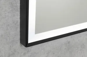 AQUALINE - CORNA zrkadlo s LED osvetlením 60x80cm, dotykový senzor, stmievateľné, čierna mat CN060