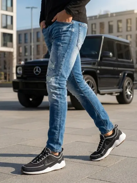 Trendy jeansové nohavice modré