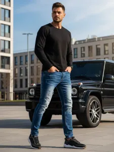 Trendy jeansové nohavice modré