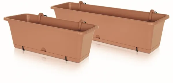 Prosperplast Truhlík s háčikmi KAMÉLIE W tmavohnedý, variant 40,2 cm