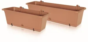 Prosperplast Truhlík s háčikmi KAMÉLIE W tmavohnedý, variant 40,2 cm