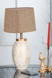 Opviq Stolní lampa Fary krémová/zlatá