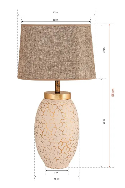 Opviq Stolní lampa Fary krémová/zlatá