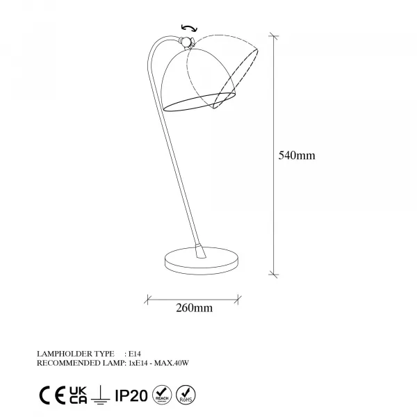 Opviq Stolná lampa Acuka zlatá
