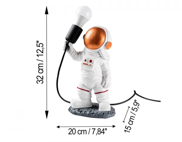 Opviq Stolná lampa Astronaut bronzová/biela