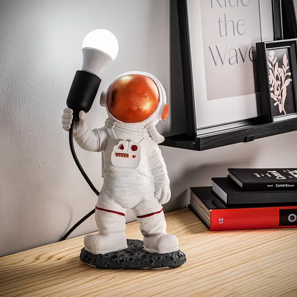 Opviq Stolná lampa Astronaut bronzová/biela