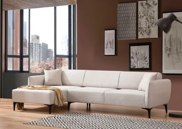 Hanah Home Rohová sedací souprava Belissimo 270 cm bílá levá