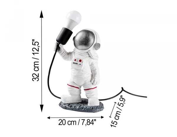 Opviq Stolná lampa Astronaut strieborná/biela