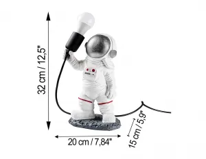 Opviq Stolná lampa Astronaut strieborná/biela