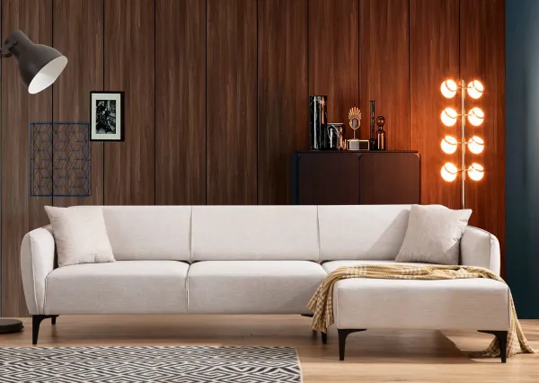 Hanah Home Rohová sedací souprava Belissimo 270 cm bílá pravá